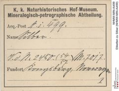 Etiketten zu Silber (NHMW-MIN-Ai499)